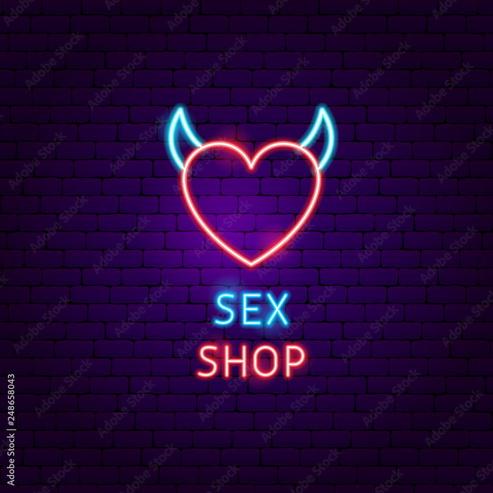 Sex Shop Neon Label Stock Vector | Adobe Stock