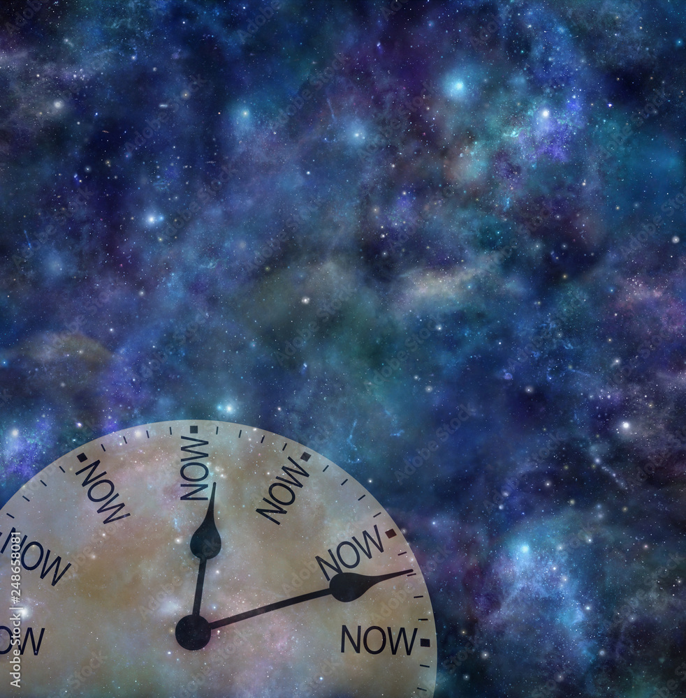 Don't wait, do it NOW semi transparent clock face with NOW replacing