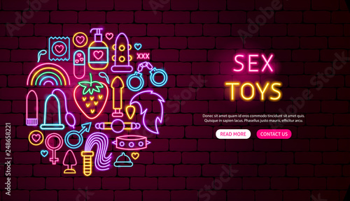 Sex Toys Neon Banner Design