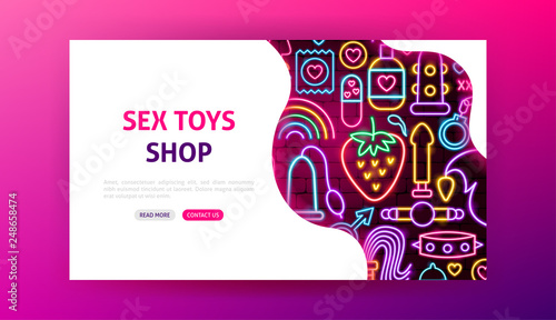 Sex Toys Neon Landing Page