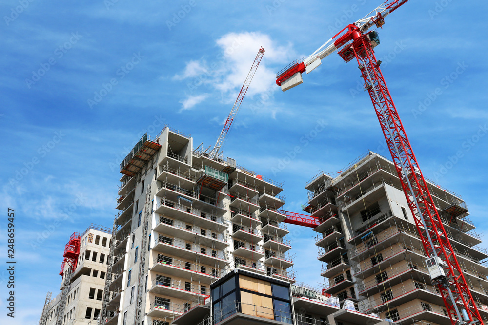 big apartment buildings under construction