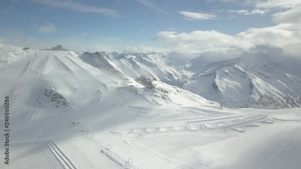 Aerial view over a glacier in austria ski region hintertux Aerial view over a glacier in austria ski region hintertux