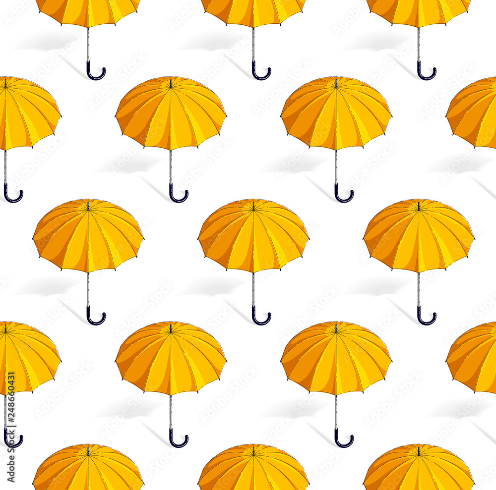 Obraz premium Umbrellas seamless background, weather and outdoors, fashion accessories theme, vector wallpaper or web site background.