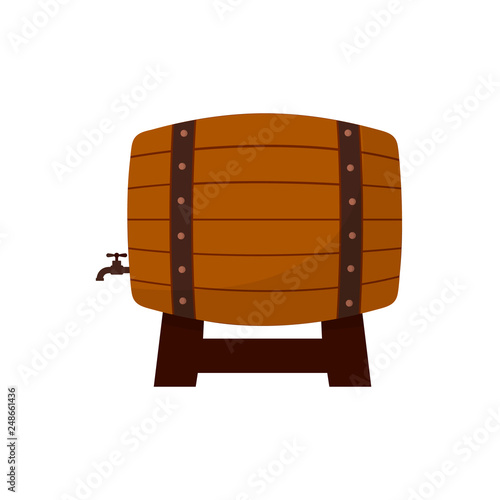 Cartoon illustration of wooden barrels isolated on white background