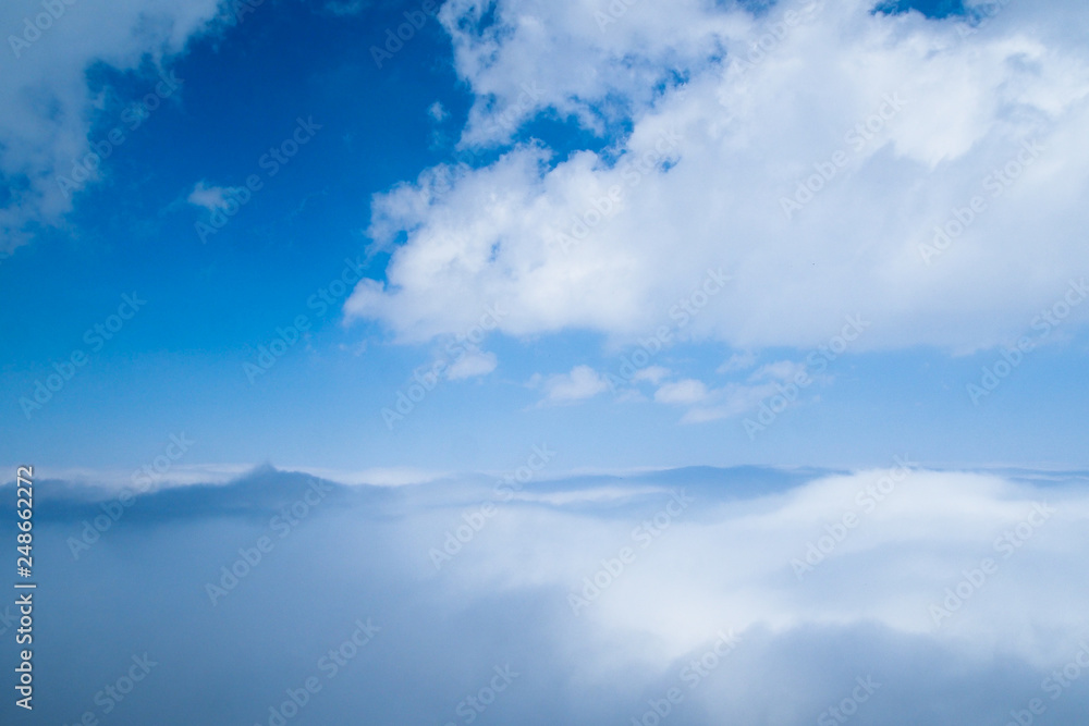 Incredibly white and fluffy clouds over the Ukrainian Carpathians Incredibly white and fluffy clouds over the Ukrainian Carpathians
