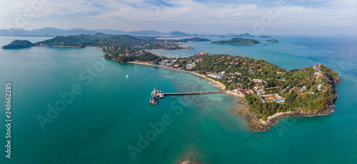 Thailand cape Panwa aerial view from drone camera