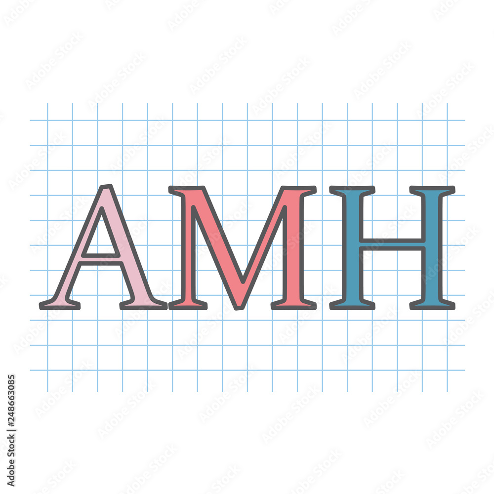 AMH (Anti-Müllerian hormone) acronym on checkered paper sheet- vector ...