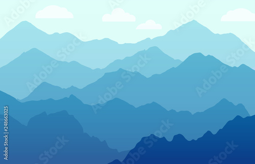 Scenic panorama with Mountains