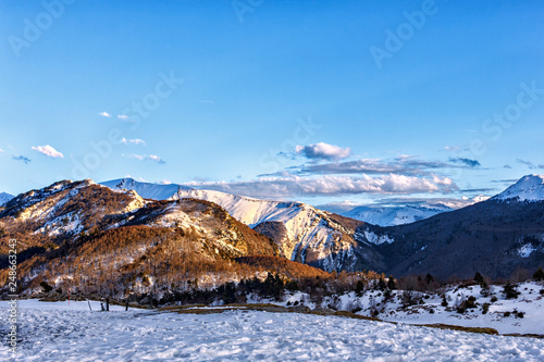 snowy landscape in the pyrenees photo