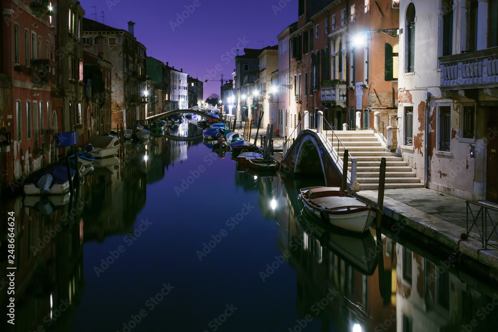 Canals and boats in Cannaregio, Venice