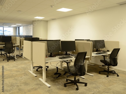 Empty Office Interior With Chairs