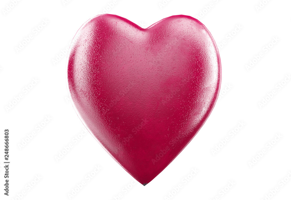 Fototapeta premium heart shapes red hearts. I Love You abstract composition. Sweetheart couple harmony icon concept. Valentines Day greeting card design element. Detailed 3d render. Isolated on white background