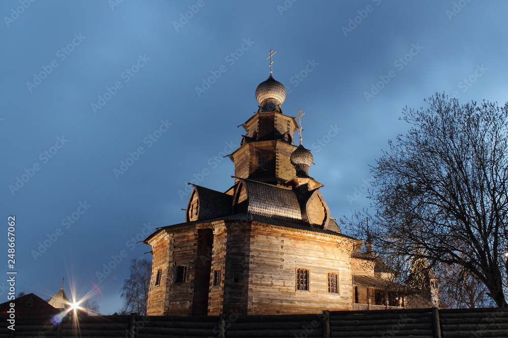 old wooden church in russia