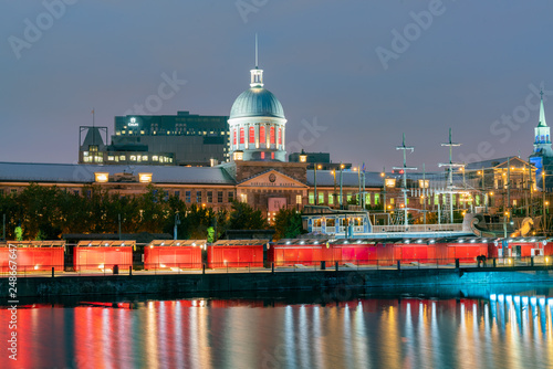 Twilight view of the Montreal skyline with Bonsecours Market photo