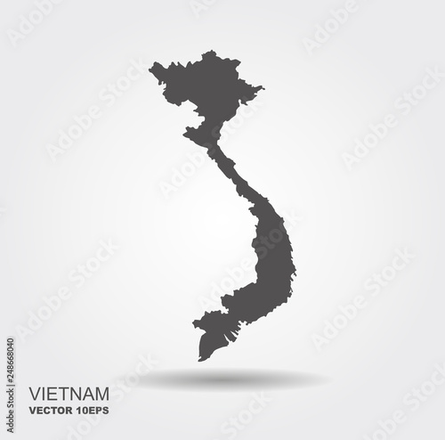 Vector map Vietnam . Flat vector icon with shadow