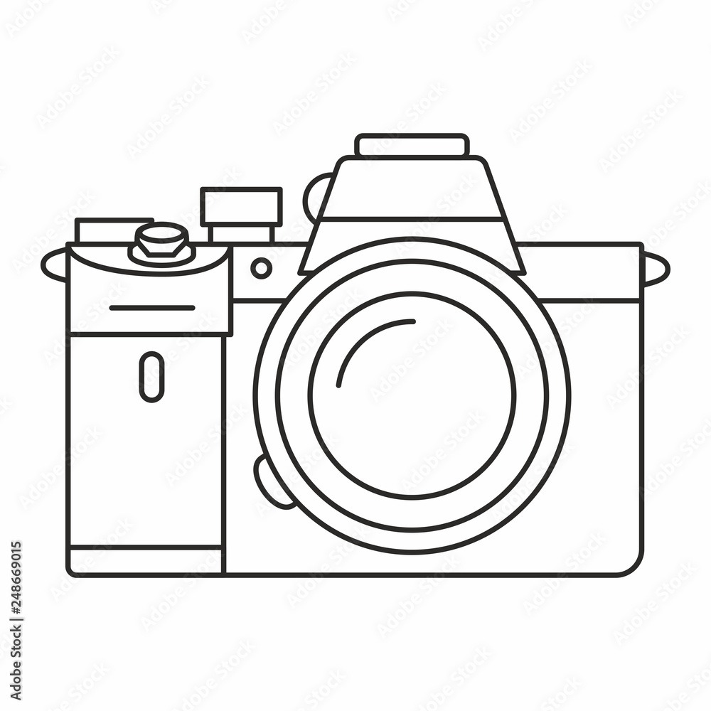 Full frame mirrorless camera icon outlines Stock Vector | Adobe Stock