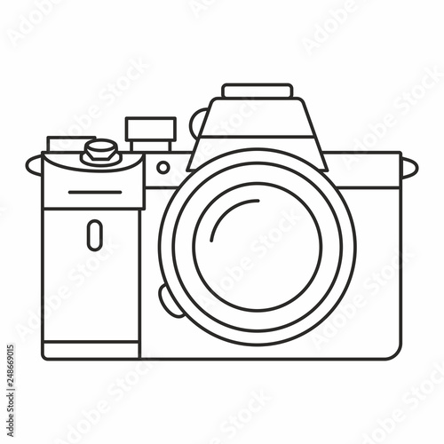 Full frame mirrorless camera icon outlines