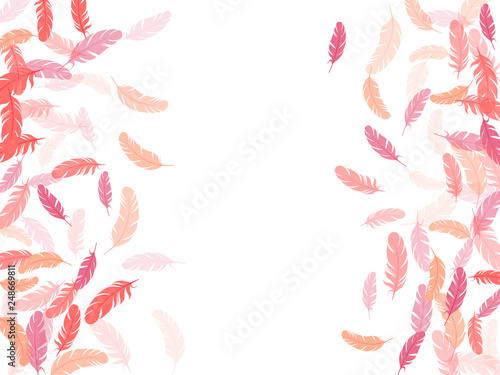 Flying feather elements airy vector design.
