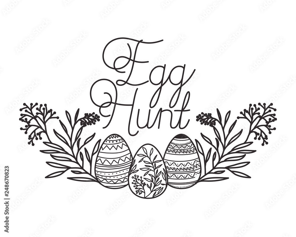 Fototapeta premium egg hunt label isolated icon
