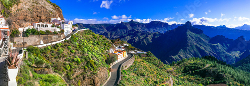 scenic Artenara  - Gran Canaria’s highest mountain village. Canary islands