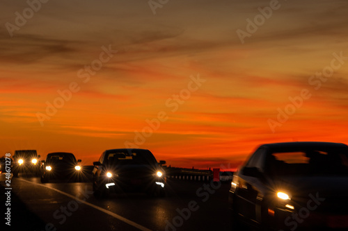 Key West Sunset with cars