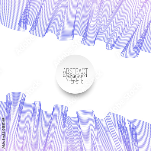 Net textile background in purple hues. Abstract vector waving subtle lines. Modern line art pattern, squiggle curves. Pleated fabric imitation. Colored template for design concepts. EPS10 illustration