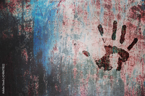 hand print on wall background