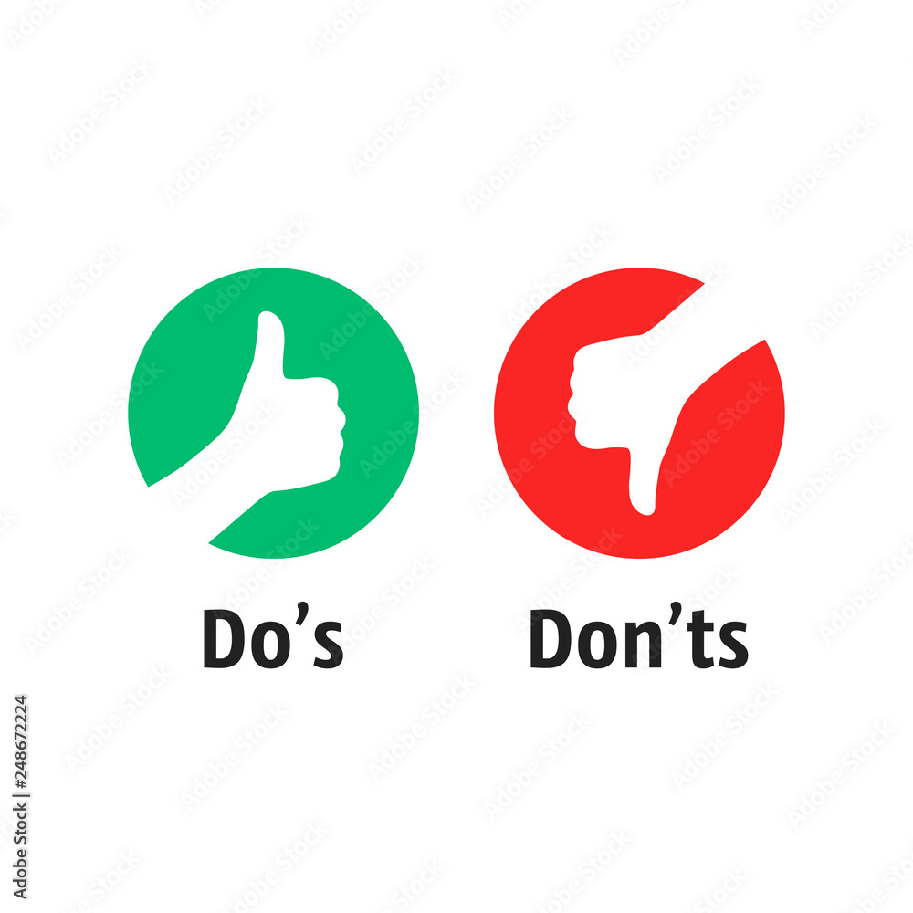dos and donts like thumbs up or down dos and donts like thumbs up or down
