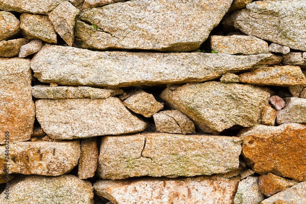 Texture of a granite stone wall Texture of a granite stone wall
