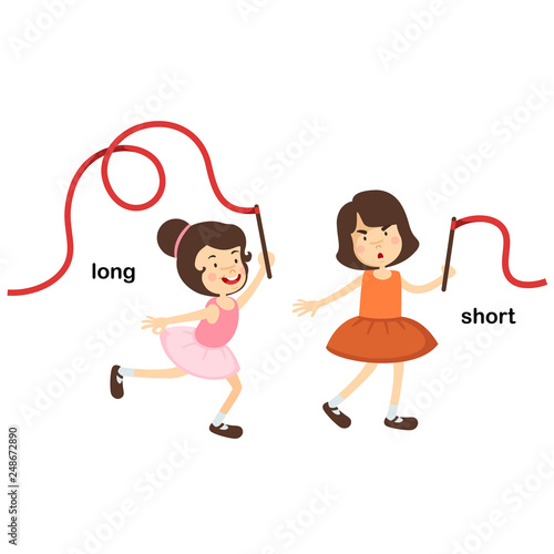 Opposite short and long vector illustration