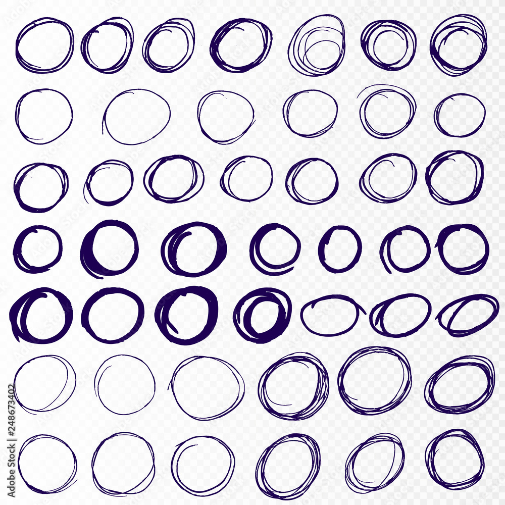 Doodle sketched circles. Hand drawn Doodle sketched circles. Hand drawn