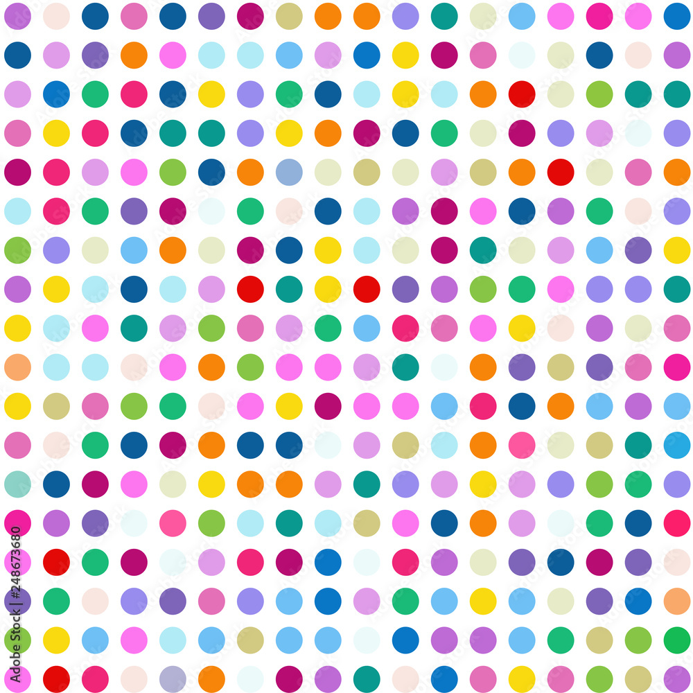 The multicolored dots on white background. The multicolored dots on white background.
