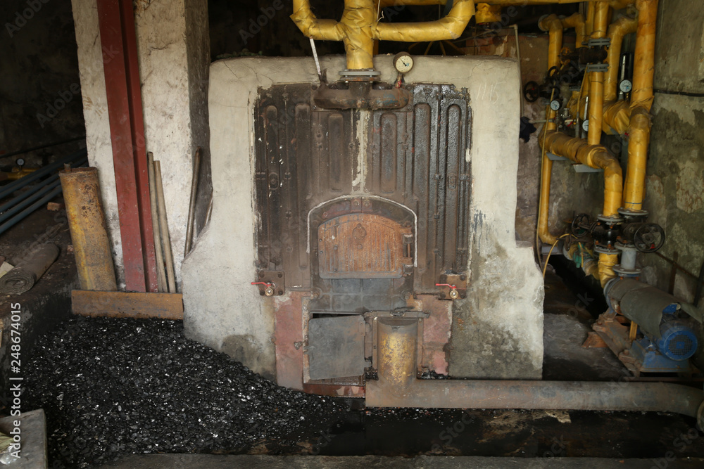 old coal-burning stove
