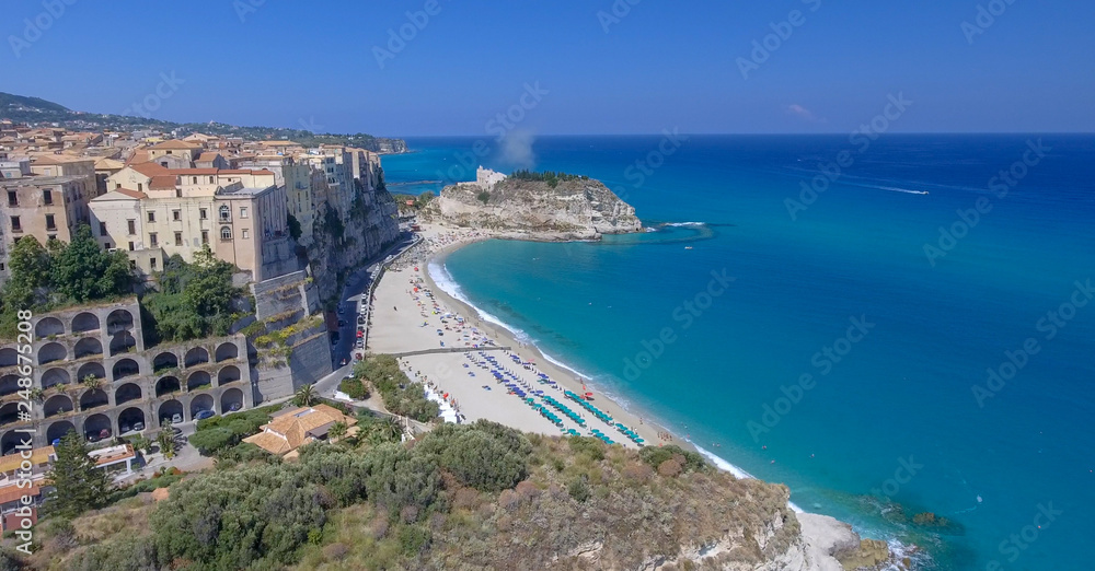 Aerial view of Tropea coasline in Calabria, Italy Aerial view of Tropea coasline in Calabria, Italy