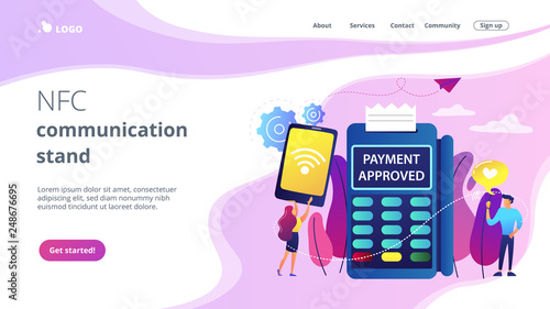 Website vibrant violet landing web page template.