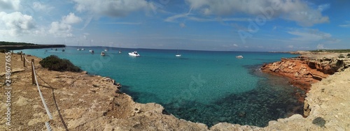 the beautiful beach cala saona of formentera to the balearic islands