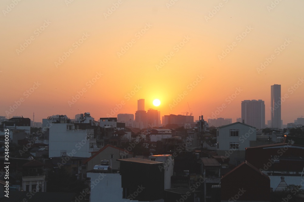 Sunset in Hanoi Vietnam