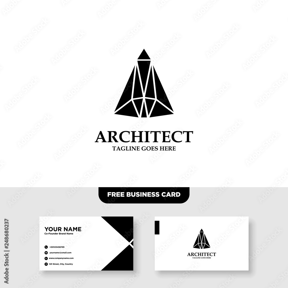Architecture Company, construction, architect, vector logo template - Vector, Free Business Card Architecture Company, construction, architect, vector logo template - Vector, Free Business Card
