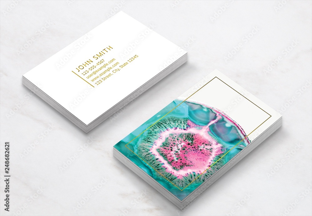 Business Card Layout with Agate Stock Template | Adobe Stock