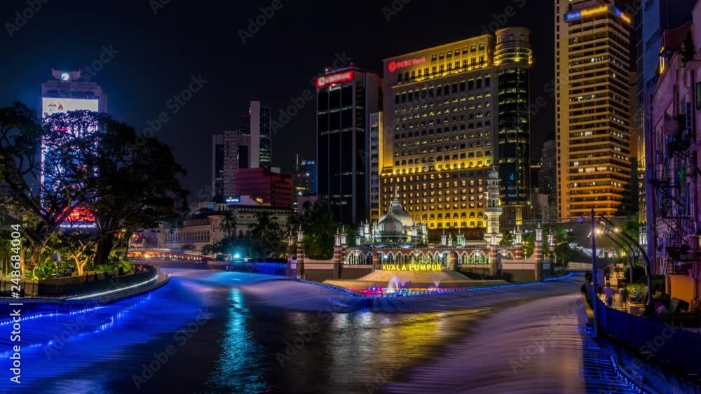 Masjid Jamek River Of Life Show Night Timelapse Masjid Jamek River Of Life Show Night Timelapse