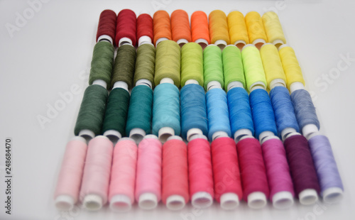 Sewing threads rainbow