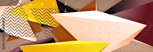 3d triangular shapes geometric background. Origami style pattern with triange shapes for decorative design. Poster design. Line design. Modern presentation template