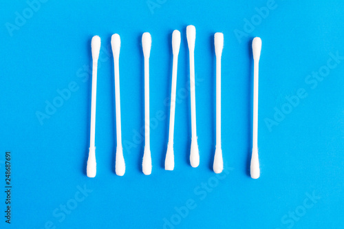 cotton buds on white background
