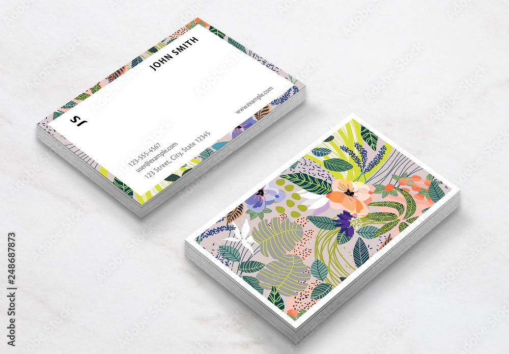 Abstract Pattern Business Card Layout Stock Template | Adobe Stock