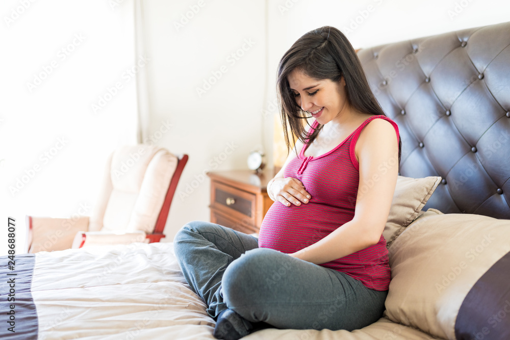 Woman Anticipating About Fetus In Tummy Woman Anticipating About Fetus In Tummy
