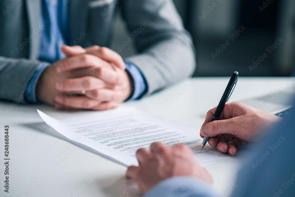 Business man signing contract. Business man signing contract.