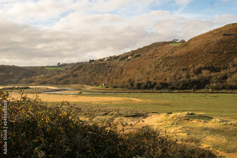 Panorama del Galles: Three Cliffs Bay (Regno Unito)