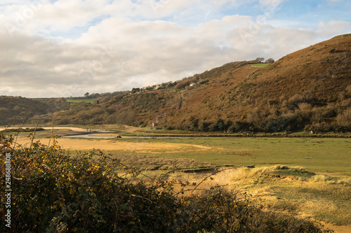 Fototapeta Naklejka Na Ścianę i Meble -  Panorama del Galles: Three Cliffs Bay (Regno Unito)
