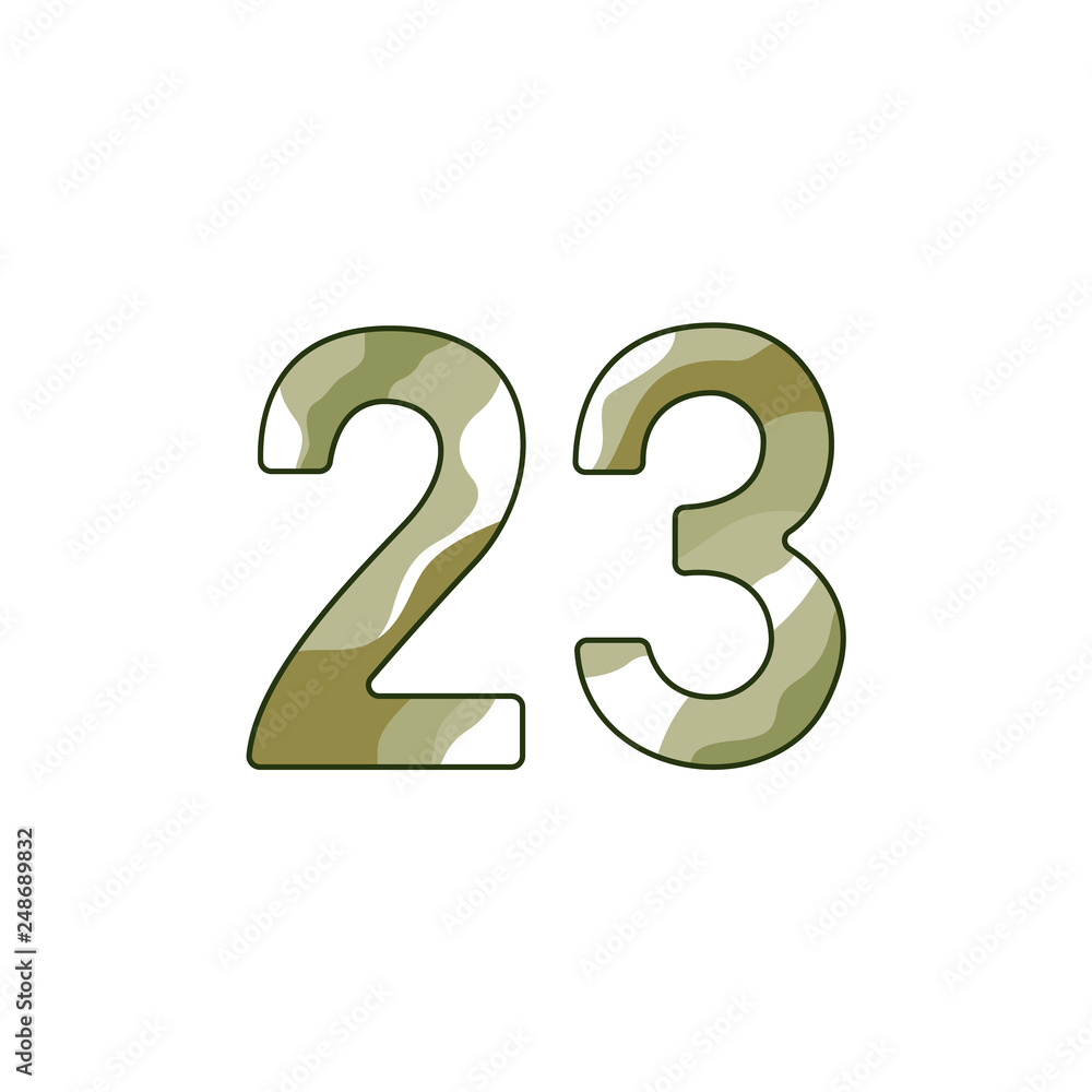 Khaki number 23 for Defender of Fatherland Day card. Khaki number 23 for Defender of Fatherland Day card.