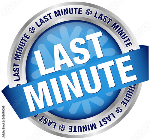 Button Banner "Last Minute" Snowflake Blue/Silver